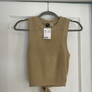 H&M tan sweater tank NWT